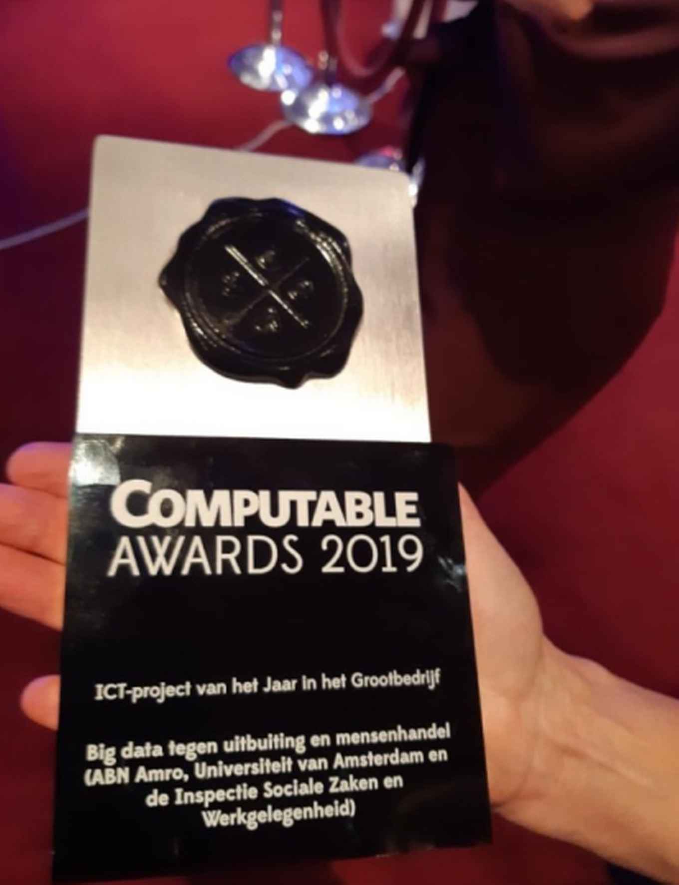 Dutch Computable Award 2019 for Big data human trafficking project